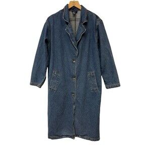 Vintage Women’s Baccini Jean Medium Wash Denim Duster Jacket 100% Cotton Small